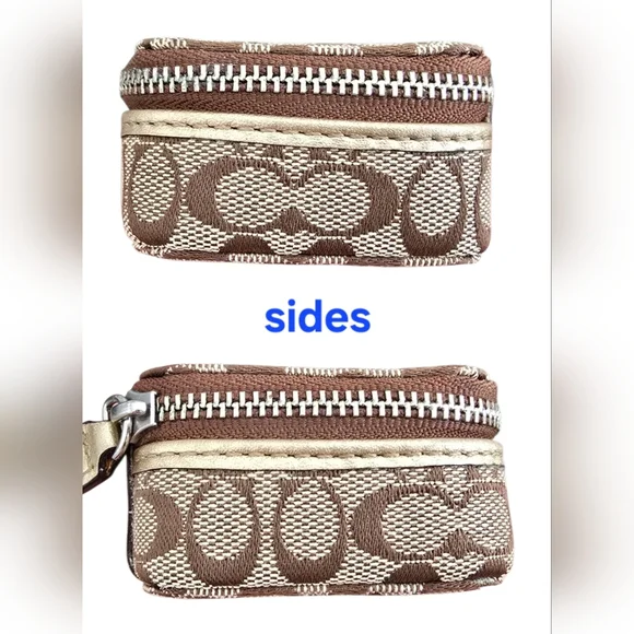 Coach Signature Canvas Triple Pill Box Khaki signature canvas, gold trim VGUC - Picture 8 of 9